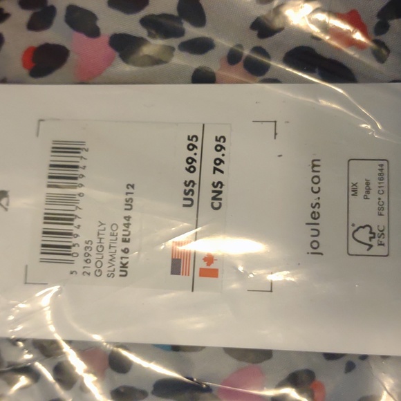 🌈JOULES Golightly Packable Waterproof Raincoat in Silver Leopard - Picture 15 of 16